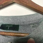 Tahari  Gray Heather Ruffle Sleeve light weight sweater Sz‎ S Photo 4