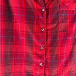 Victoria's Secret Red Plaid Short Sleeve Button Up Sleep Top Size Large New Photo 3