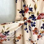 Xhilaration ⭐️2/$10 Cream Floral Print Wide Split Leg Floral Jumpsuit Romper MD Photo 9