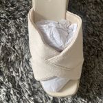 ASOS Design Teddy 2 Cross Strap Wedges in Natural Fabrication, Size 8 Photo 2