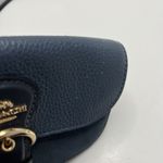 Coach Kleo Crossbody Navy Blue Suede Denim Leather Chain Gold Strap Mini Purse Photo 11