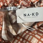 NA-KD  Flowy Rust Check Midi Dress Size 34 NWT Photo 11