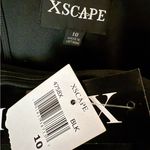 XScape  “Ashlyn” Long Scuba Crepe Off the Shoulder Wire Flower Gown Black Sz 10 Photo 6