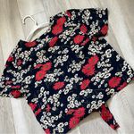 Madewell Floral Novel Tie Front Top Multi Daisy Deep Indigo Navy Blue (Small) Photo 4