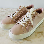 Tory Burch TORY SPORT Ruffled Pink Leather Sneakers - US 9 Photo 0
