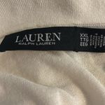 Ralph Lauren Lauren Two Tone Ruffle Trim Polo SS Sweater Sz XXL Cream Black Photo 6