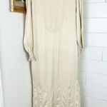 Souk Indigo Cairo Embroidered Maxi Dress Cream/Ivory NWT Size Small Photo 3