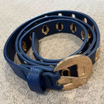 Gold Grommet Leather Belt Photo 0