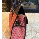 Dooney & Bourke Vintage  DB Monogram Purse Bag Top Handle Pink Red Leather Trim Photo 4