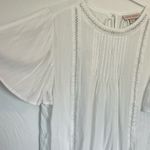 Knox Rose Lightweight White Capsleeve Flowy Short Sleeve Summery Top Subtle Print Sz S Photo 1