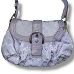 Coach  Soho Y2K 1990s Pleated Leather Soufflet Bag Flap Buckle Purple F15203 Photo 1