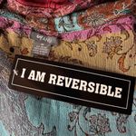 ANU Medium Artsy Vest Jacket Floral Reversible Draped Fringe Open Front Boho New Brown Photo 8