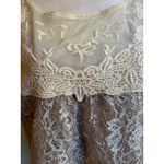 HD in Paris Anthropologie Lace Top Short Sleeve metallic tan 8 boho cottage Y2K Photo 4
