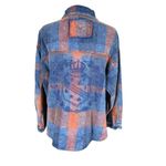 Vintage Havana small blue orange long sleeve button down flannel shirt shacket Photo 4