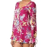 Somedays Lovin NEW ' Supreme Burgundy Floral Playsuit Long Sleeve Romper S $108 Photo 1
