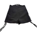 High Waist Stretchy Shorts High Rise Shorts Short Pants Summer Pants Zipper Shor Black Size M Photo 4
