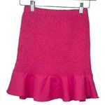 O. Vianca Women’s Shirred Smocked Ruffle Mini Skirt in Pink One Size Photo 3