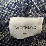 WEEKEND SEOUL Unisex Striped Fuzzy Knit Full Zip Hoodie Oversized Blue Size XL Photo 2