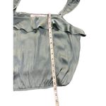 ASTR the Label Aqua Blue Satin Ruffle Crop Top small chic boho Photo 5