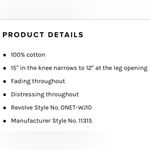 One Teaspoon  Awesome Baggies Distressed Jeans, Size 29 - EUC Photo 9