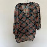 I jeans by buffalo multicolor blouse women's size‎ medium career office artsy Photo 7