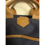 EUC Market By Monica Coated Canvas Bucket Crossbody Bag Purse Preppy Utility Blue Photo 6
