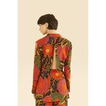 Farm Rio NWOT  Multicolor Floral Garden Cut-Out Long Blazer Size M Photo 3