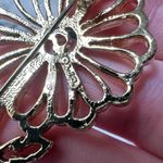 Signed AJC Gold Tone Flower Brooch Pin Photo 5