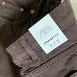 ZARA straight fit brown button up jeans Photo 6