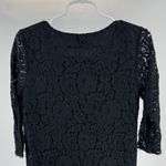 Everly  Black Lace sheath Mini Dress sheer 3/4 sleeves M LBD event party HOCO Photo 2