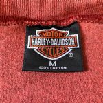Harley Davidson Womens T Shirt Top Long Sleeve Pullover Crew Neck Orange Medium Photo 9