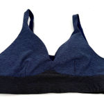 Outdoor Voices  Blue & Black Seamless Plunge Sports Bra Size Medium Photo 0