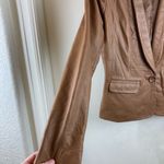 Michael Kors 🌞MICHAEL  90’s Style Camel Leather Blazer Padded Shoulders A Photo 5