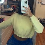 Yellow Fuzzy Cropped Sweater Size M Photo 0