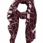 new Liebeskind Berlin π Woven Jungle Leaf Print Scarf π Wine π Made in India Photo 2