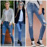 A Gold E Sophie High Rise Jeans 26 Distressed Stretch Denim‎ In Cannes Revolve Photo 2