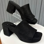 mix no. 6 Black Platform Mule Heels Size 6 Retro 90s Style Faux Suede Feel EUC Photo 10