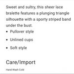 Free People NWT  intimates Livvy lace bralette Photo 3