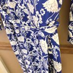 Boden USA Boden Amy Jersey Double V Neck Pocket Floral MIDI Dress Blue White 6R Photo 5