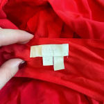 Sezane Editions Dress Alma Silk Red Tiered Ruffled Open Back Mini Dress Size 38 Red Photo 4