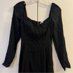 Reformation  Black Long Sleeve Midi Dress Size 6 viscose smashed back Photo 3