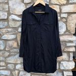 Lucky Brand  Black Shirt Dress long sleeve size medium Photo 1