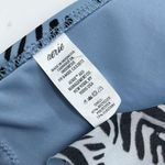 Aerie Bikini Top Triangle Ruffle Trim Palm Leaf Print Blue Black XXL Photo 3