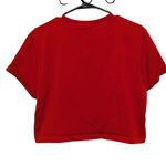 Adidas Originals Womens Medium Red Cropped TShirt Trefoil Logo Sporty Casual Photo 3