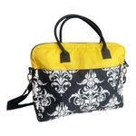 Jackie Jacqueline Savage Mcfee Laptop Travel Handbag With Canvas Shoulder Strap Black Photo 5