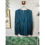 Free People  Salt N Peppa Surplice Blue Jade Top - Size - Medium Photo 1