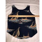 Vintage Womens Top Size 8 Nautical Sailing Ocean Tank Navy Blue Yacht Made USA Photo 7