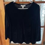 Coldwater Creek NWT  Velvet Velour Top Women’s Small Black 3/4 Sleeve Holiday Photo 1