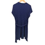 Maeve Anthropologie Marilyn Button Front Dress Navy Polka Dot Tie Waist 1X Plus Blue Photo 7