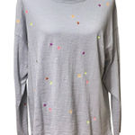 Lisa Todd NWOT 100% Cotton Gray Star Embroidered Long Sleeve Shirt Sweater XL Photo 0